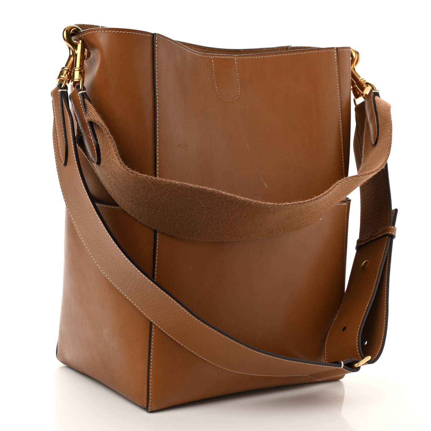 Celine Natural Calfskin Sangle Bucket Bag Light Camel 3 of 11