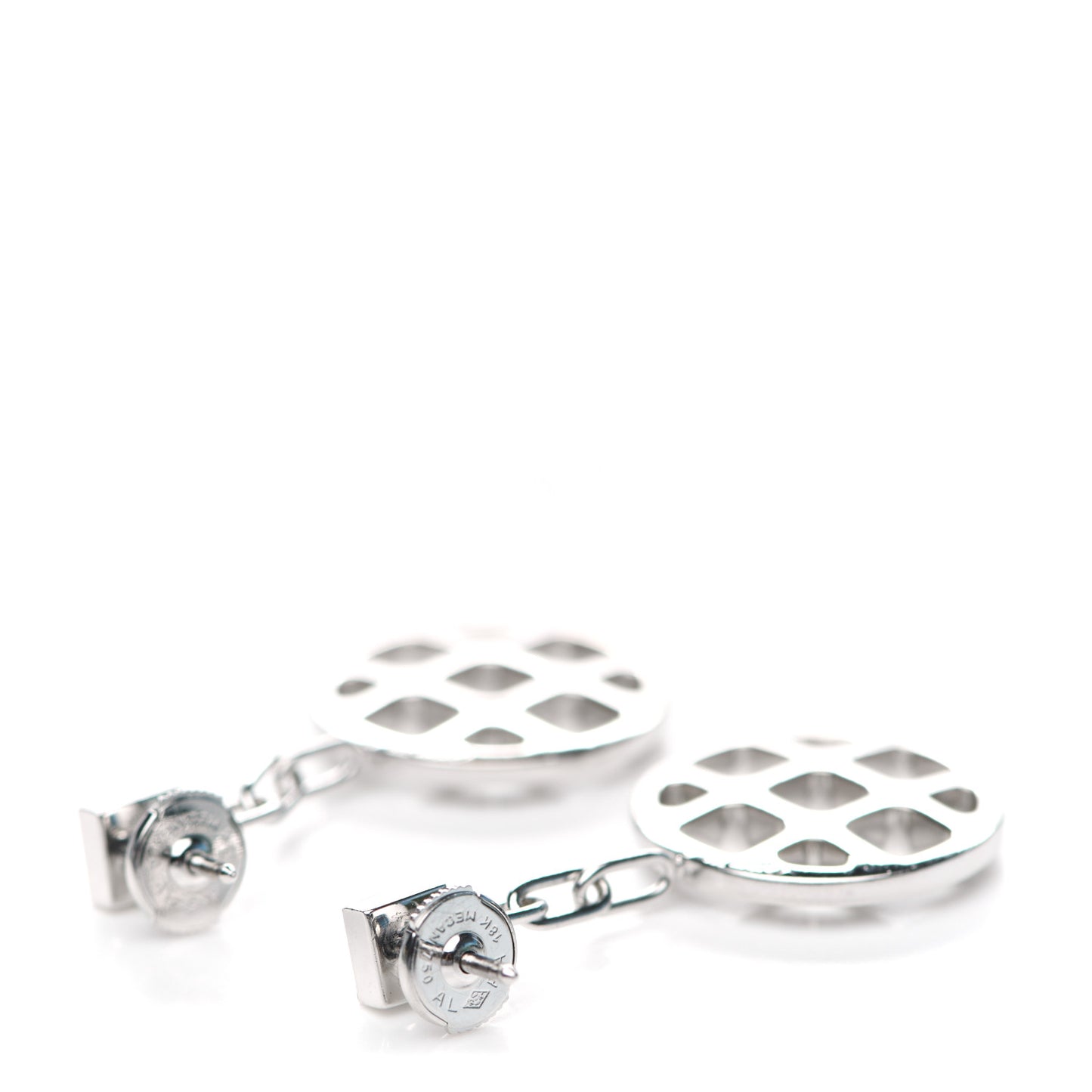 18K White Gold Diamond Pasha Drop Earrings