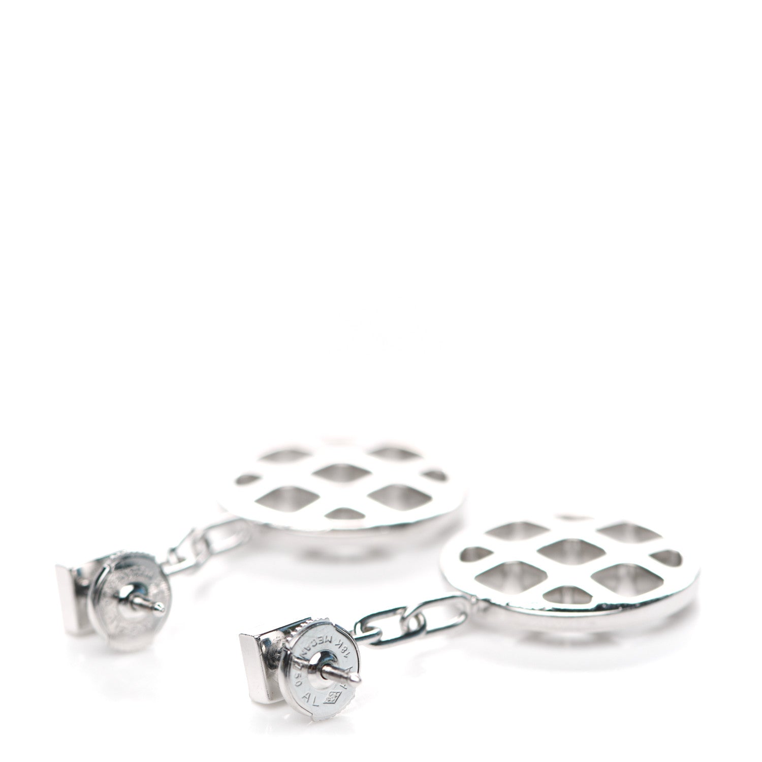 Cartier 18K White Gold Diamond Pasha Drop Earrings 3 of 5