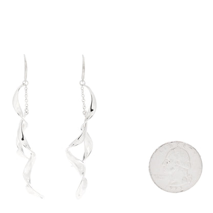 Tiffany Sterling Silver Frank Gehry Orchid Double Drop Earrings 2 of 4