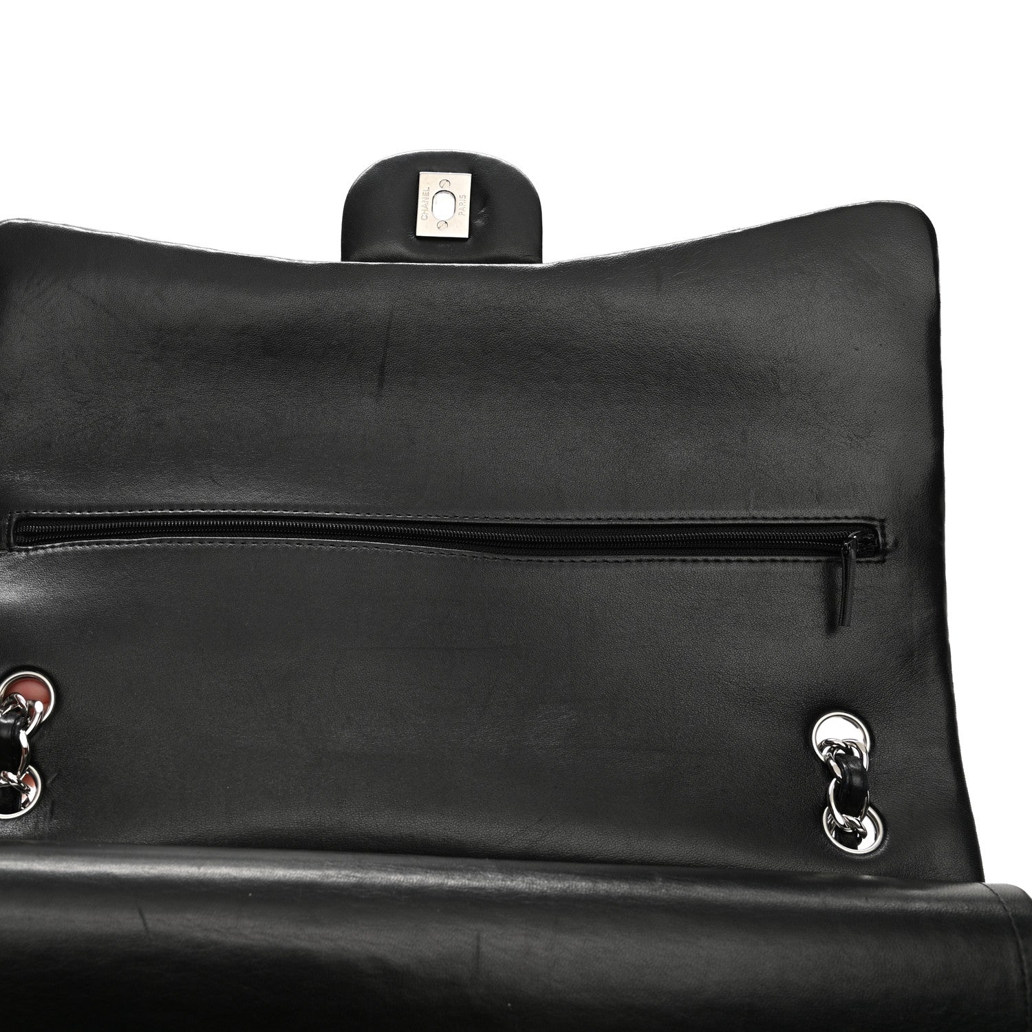 Chanel Lambskin Quilted Maxi Double Flap Black 11 of 14