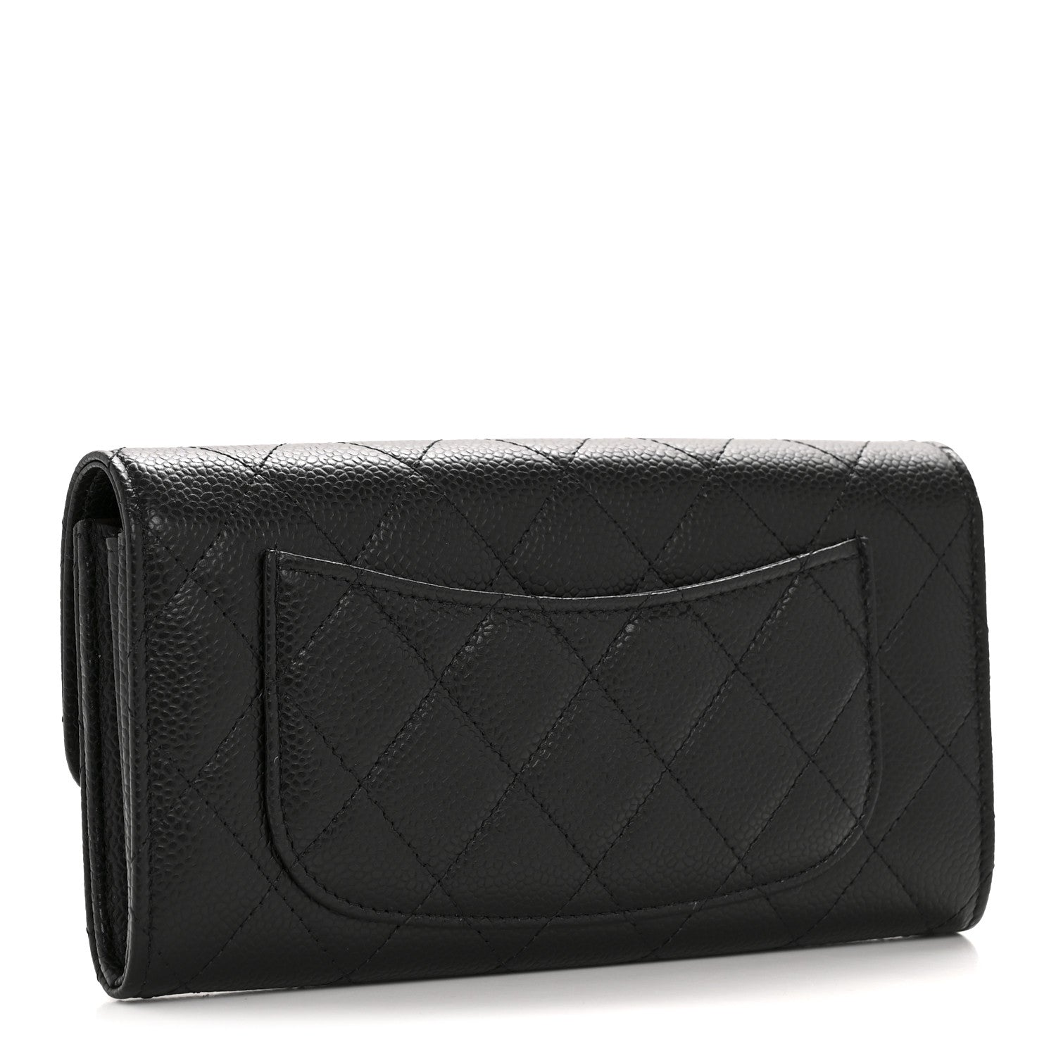 Chanel Caviar Quilted Large Gusset Flap Wallet Black 3 of 9