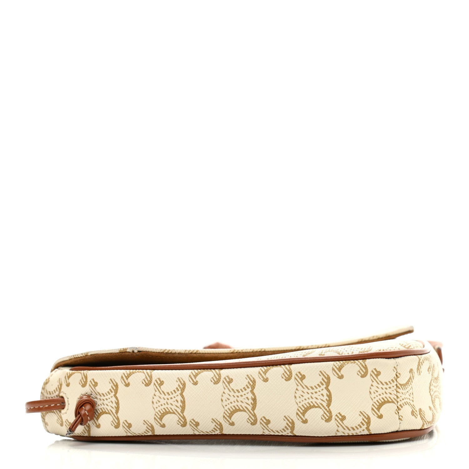 Celine Triomphe Canvas Triangle Crossbody Bag White Tan 4 of 11