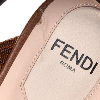 Fendi PVC Vitello FF Colibri 55mm Slingback Pumps 36.5 Transparent White Cuoio Avana 9 of 9