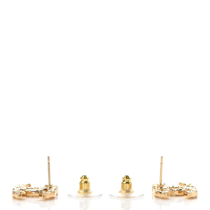 Chanel Metal Textured CC Earrings Gold 3 of 4