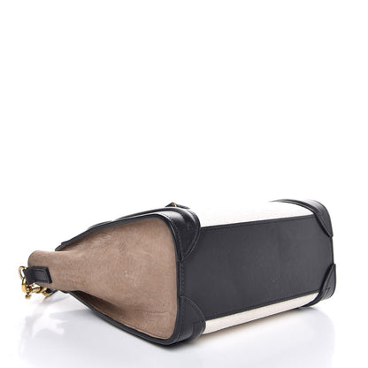 Celine Bullhide Calfskin Suede Nano Tri-Color Luggage White 4 of 7