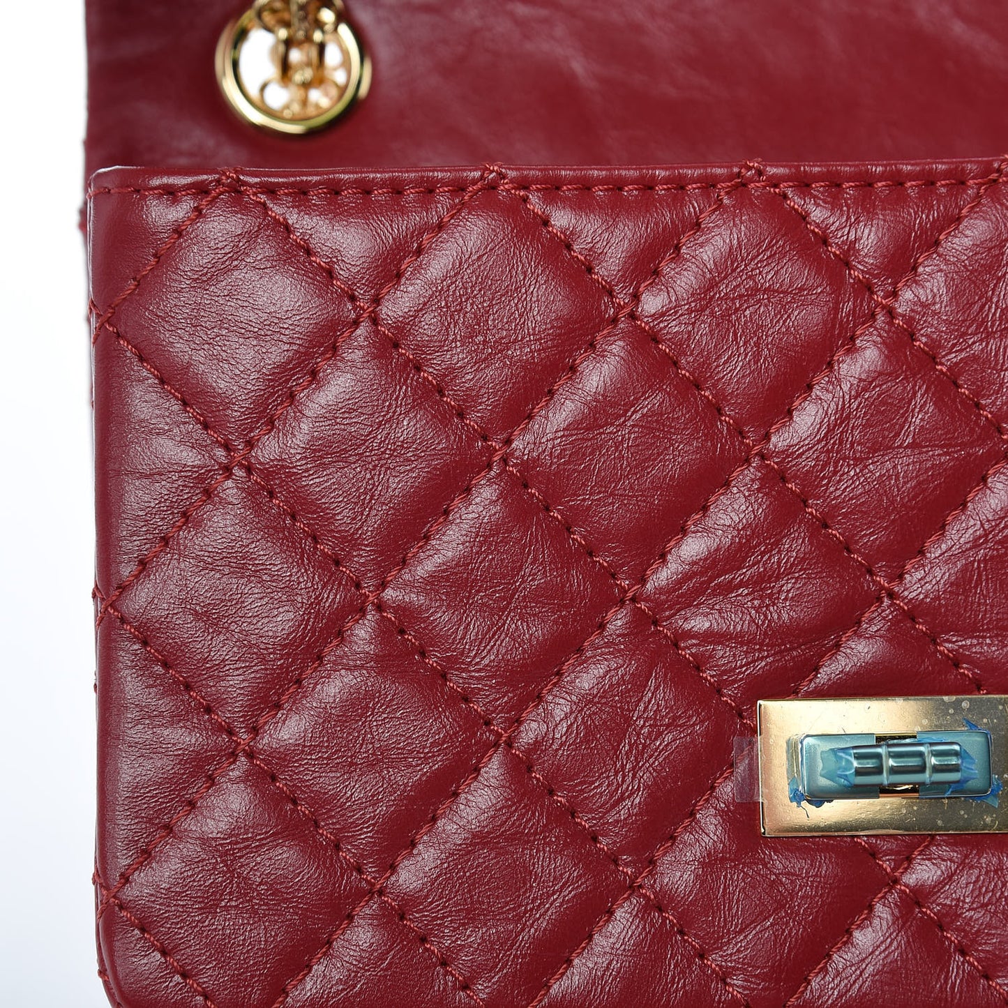 Aged Calfskin Quilted 2.55 Reissue Mini Flap Red