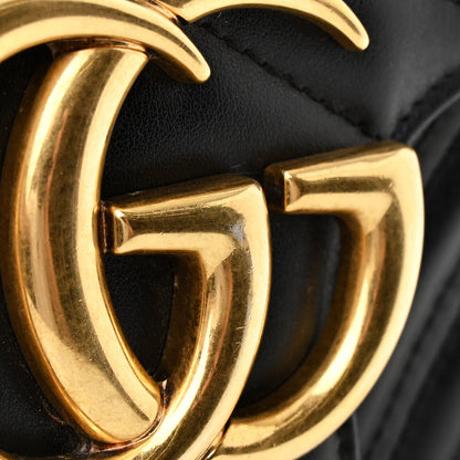 Gucci Calfskin Matelasse Medium GG Marmont Shoulder Bag Black 11 of 11