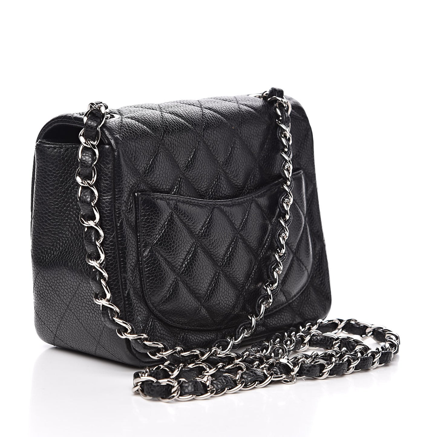 Caviar Quilted Mini Square Flap Black
