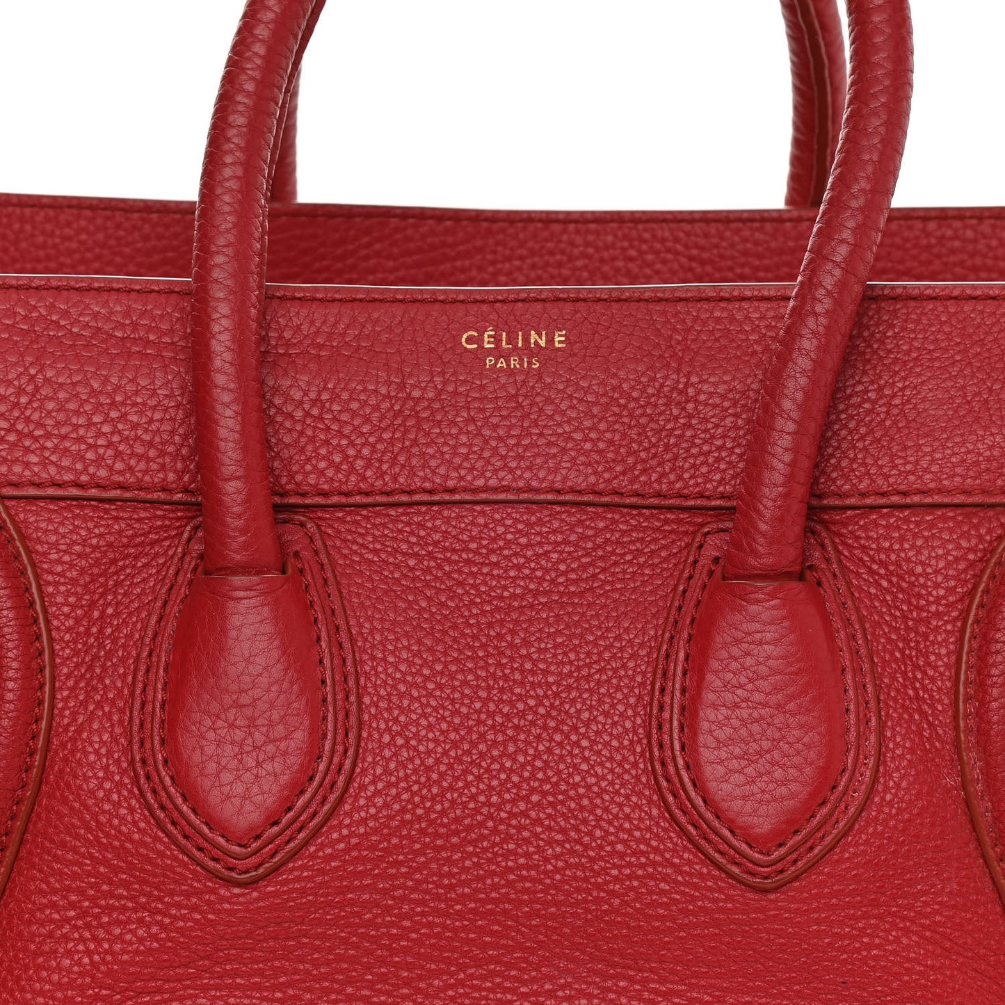 Drummed Calfskin Mini Luggage Coquelicot