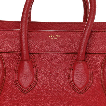 Celine Drummed Calfskin Mini Luggage Coquelicot 7 of 11