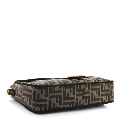 Fendi Fabric Jacquard FF 1974 Medium Baguette Tobacco Moro Black 3 of 10