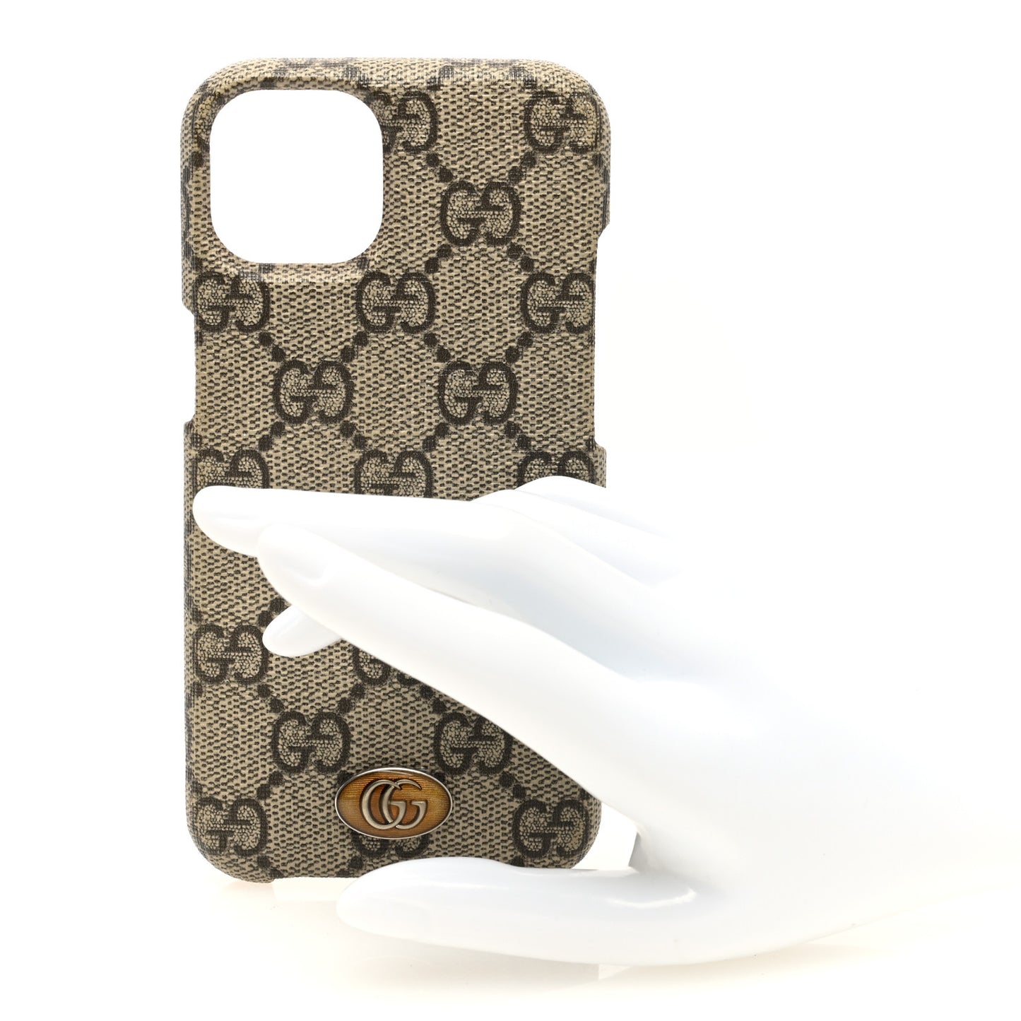 GG Supreme Monogram Ophidia iPhone 14 Phone Case Beige Ebony