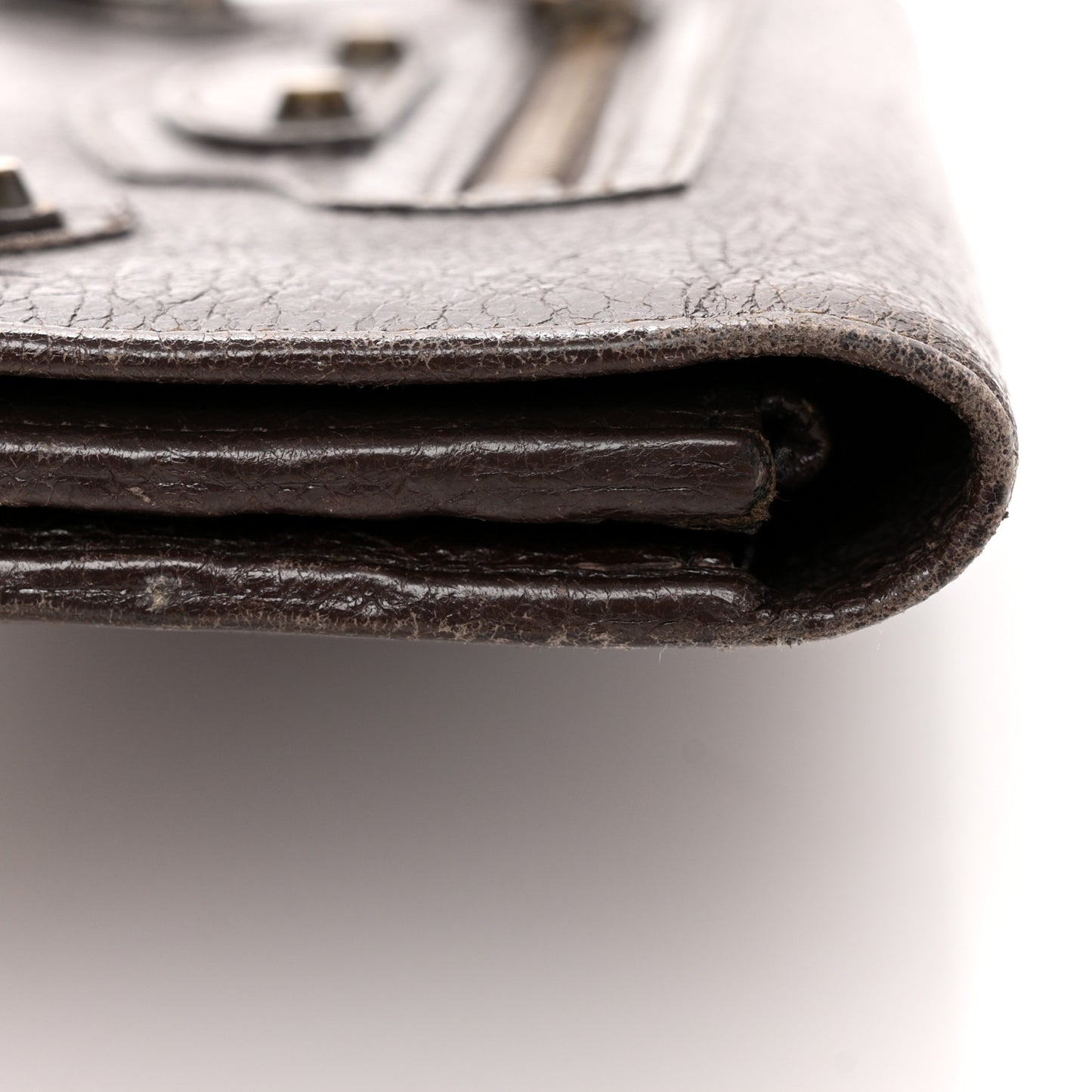 Agneau Classic Hardware Money Wallet Brown