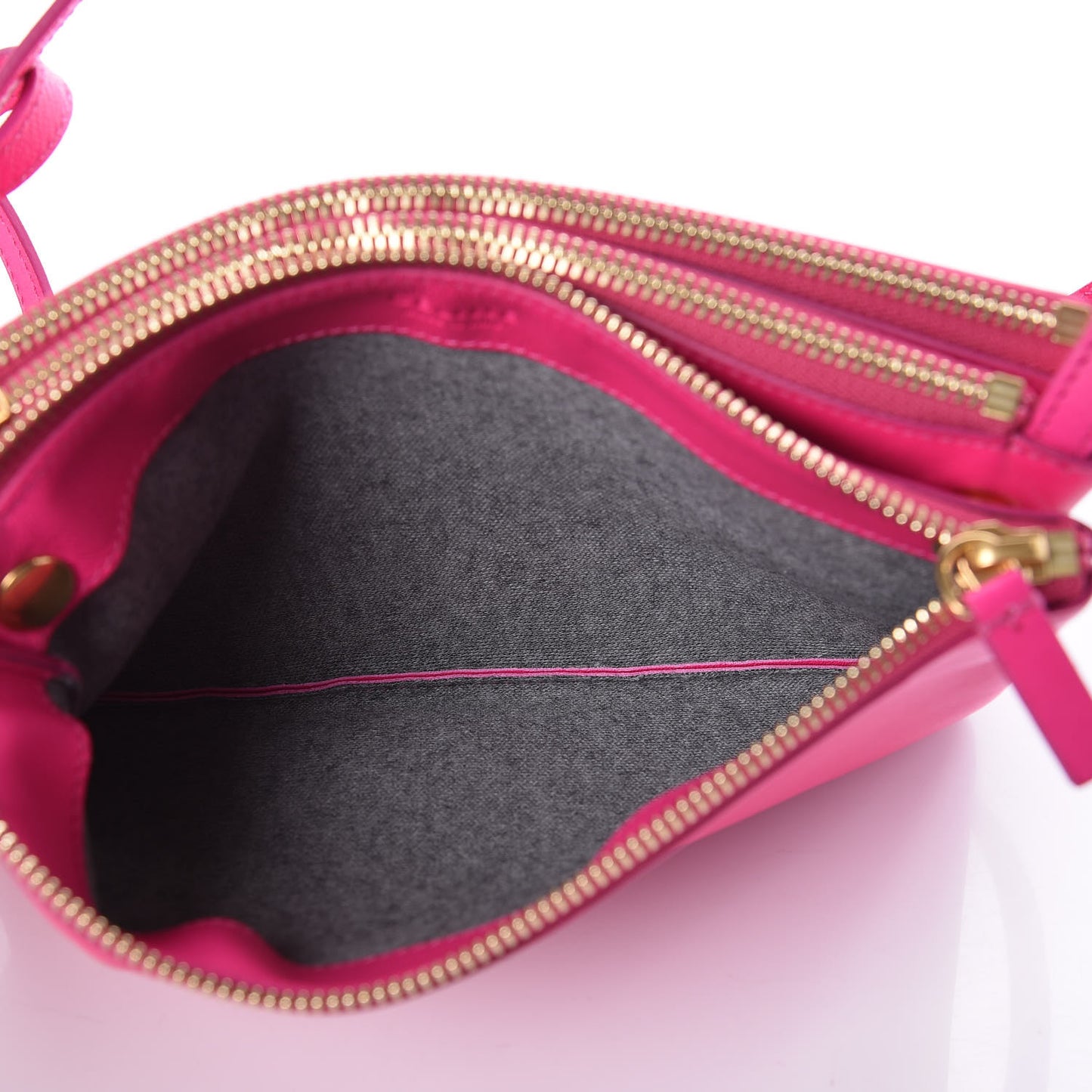 Lambskin Small Trio Crossbody Bag Fluo Fuchsia