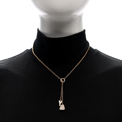 Hermes 18K Rose Gold Diamond PM Kelly Clochette Necklace 2 of 5