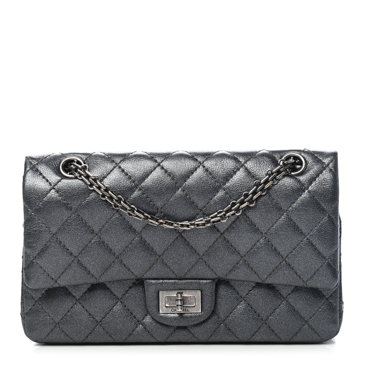 Chanel Metallic Sheepskin Quilted 2.55 Reissue 225 Flap Charcoal 1 of 15