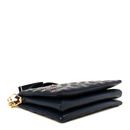 Louis Vuitton Lambskin Embossed Monogram LV Garden Coussin MM Navy Blue 4 of 11