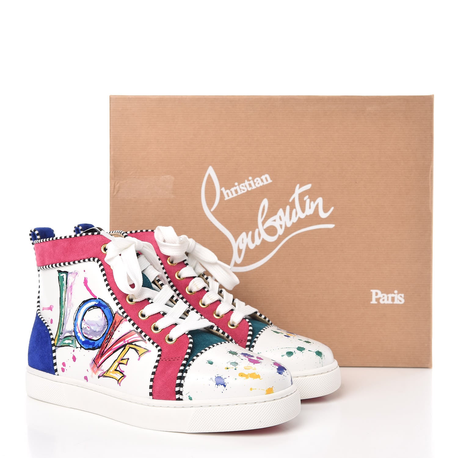 Christian Louboutin Calfskin Womens In Love Rantus Orlato Sneakers 35 White Multicolor 15 of 15