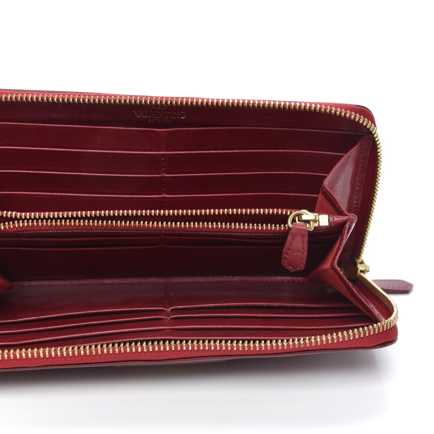 Patent Zip Around Wallet Red