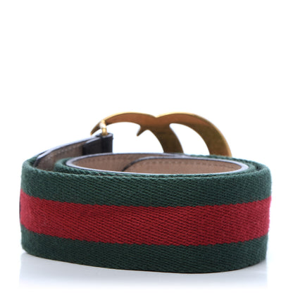 Gucci Nylon Calfskin Double G Web 40mm Belt 70 28 Green Red Black 2 of 7