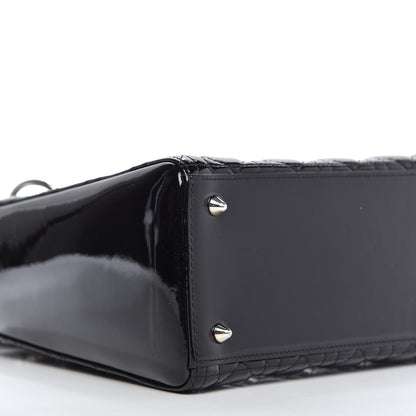 Christian Dior Patent Cannage Medium Lady Dior Black 6 of 9