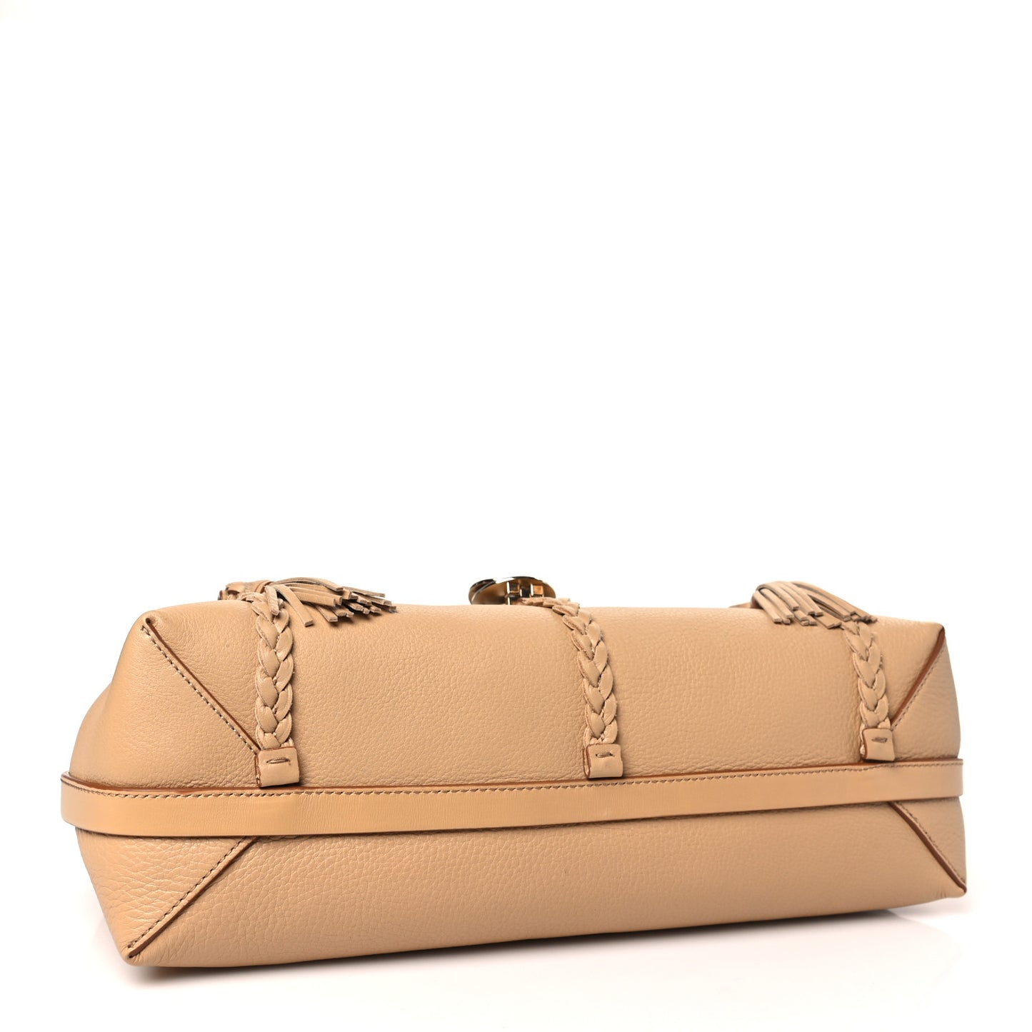 Grained Calfskin Medium Penelope Shoulder Bag Milky Brown