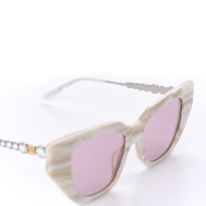 Gucci Crystal Embellished Cat Eye GG0641S Sunglasses White 6 of 7