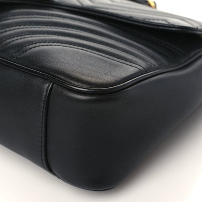 Gucci Calfskin Matelasse Medium GG Marmont Shoulder Bag Black 9 of 9