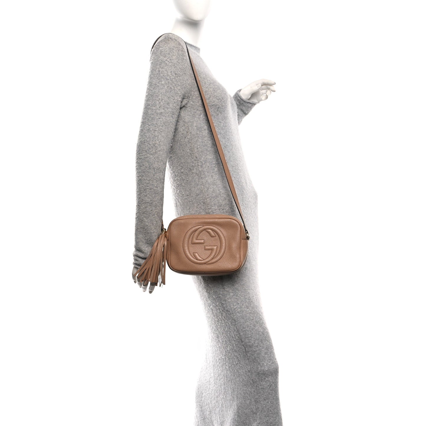 Pebbled Calfskin Small Soho Disco Bag Camelia