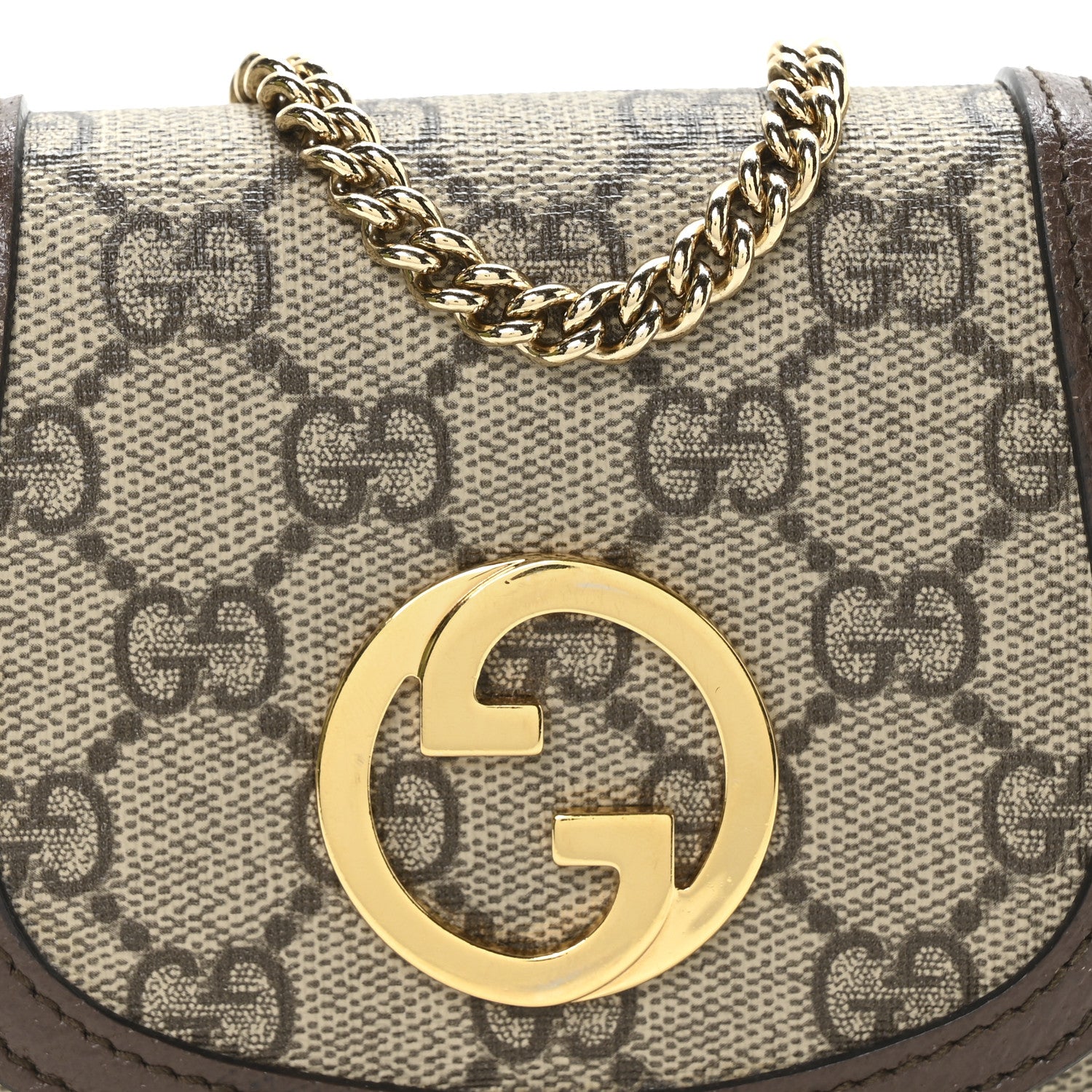 Gucci GG Supreme Monogram Textured Dollar Calfskin Blondie Chain