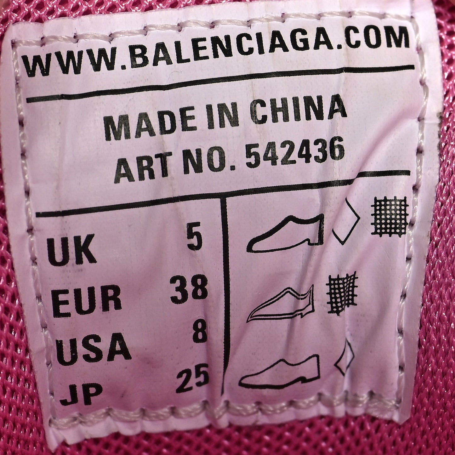 Mesh Nylon Womens Track Sneakers 38 Pink