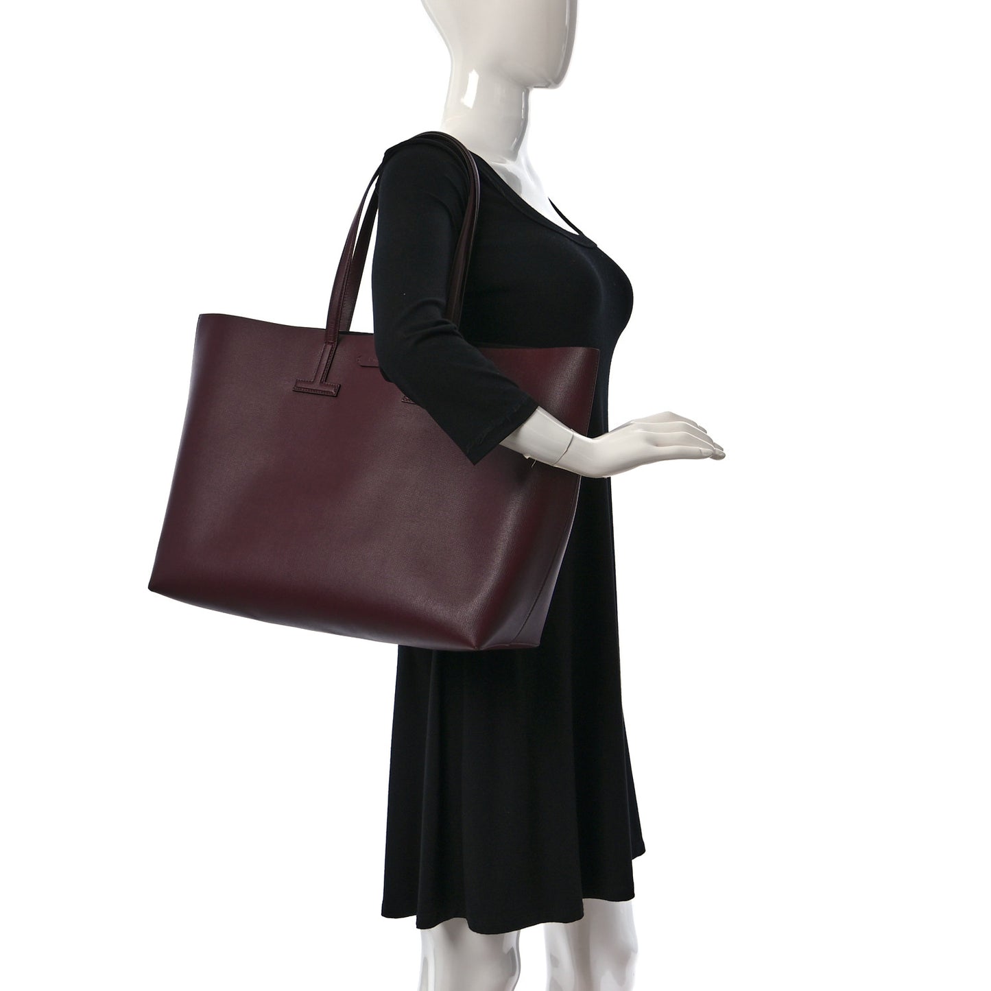 Saffiano Large T Tote Dark Red