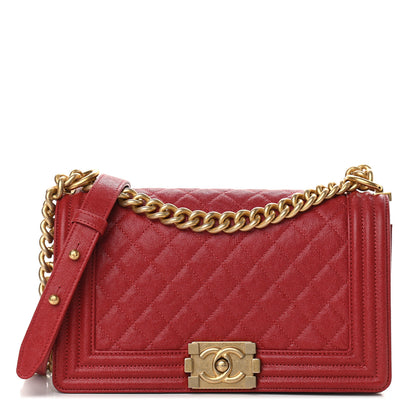 Chanel Caviar Quilted Medium Boy Flap Red 1 of 9
