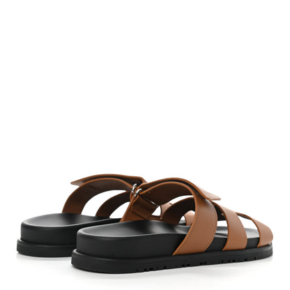 Hermes Calfskin Womens Chypre Sandals 37 Naturel 4 of 9