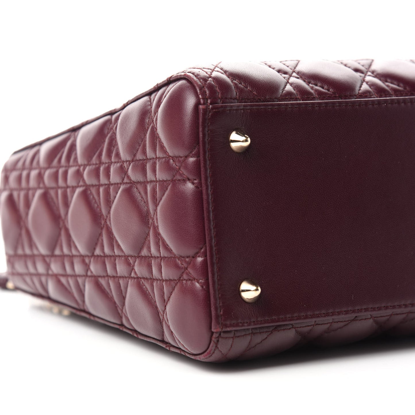 Lambskin Cannage Medium Lady Dior Burgundy