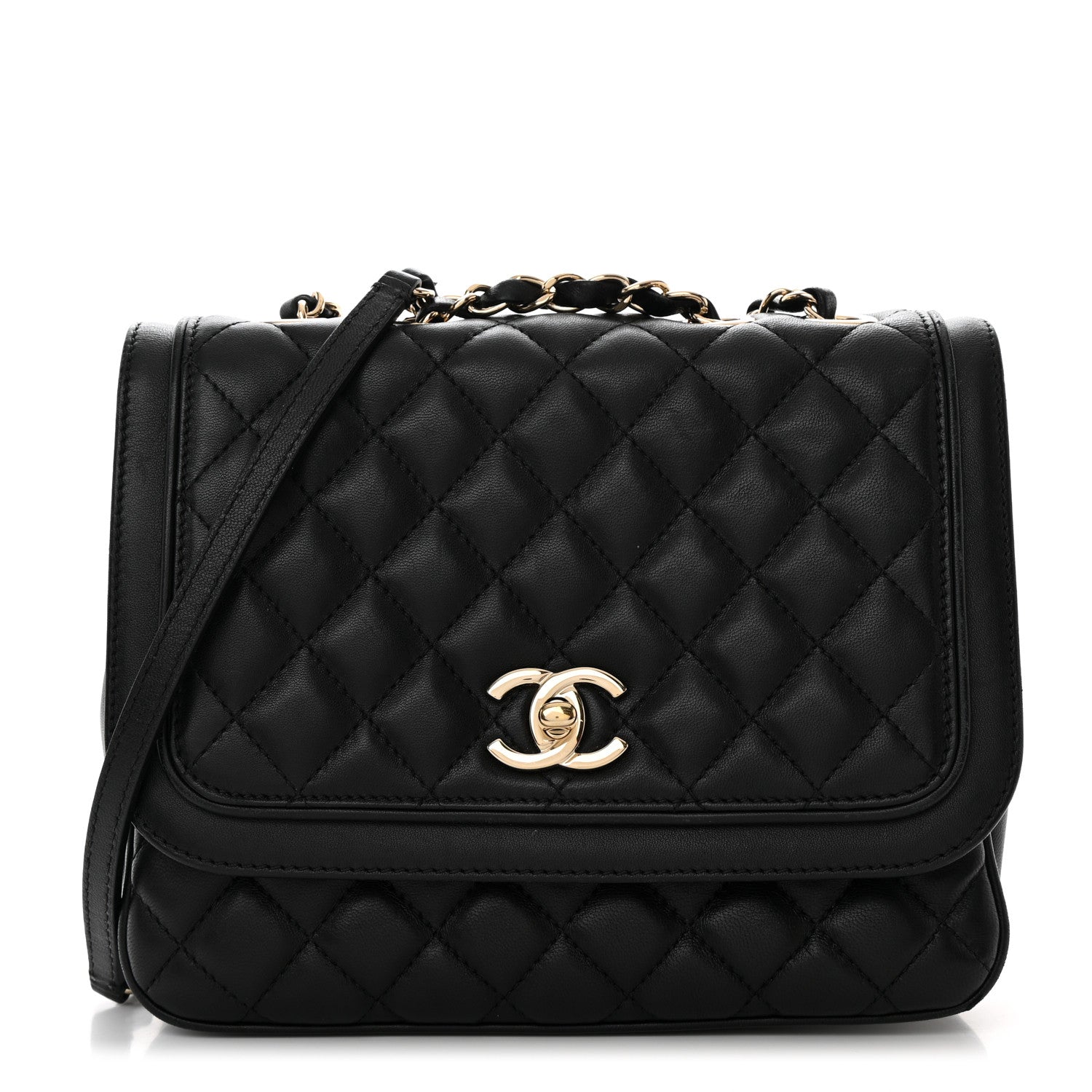Chanel Lambskin Quilted Medium Lovely Day Flap Black 1 of 13