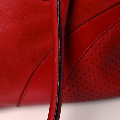 Prada Vitello Drive Perforated Bowling Bag Fuoco 26 of 34