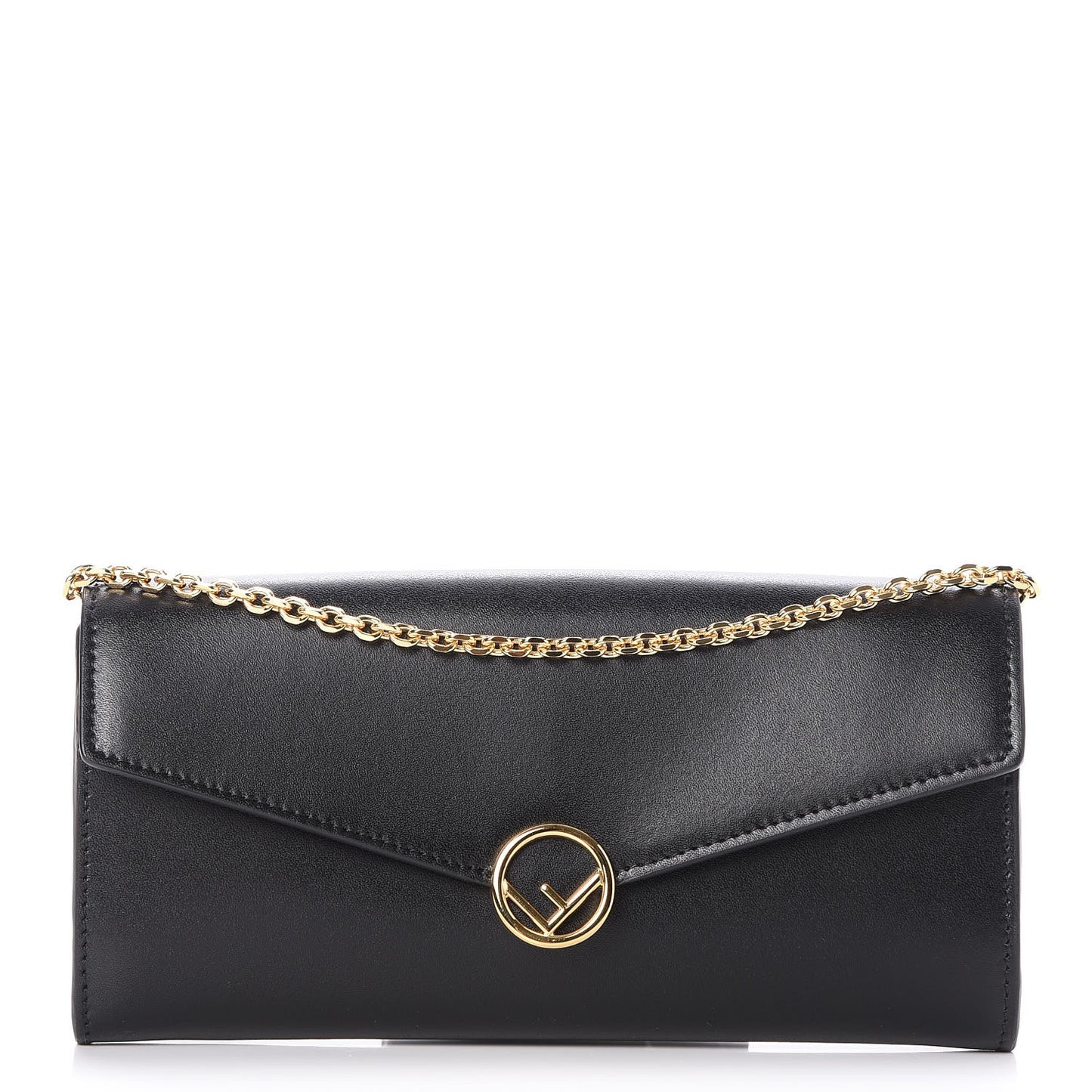 Vitello Liberty Lucido F is Fendi Continental Envelope Wallet On Chain Black