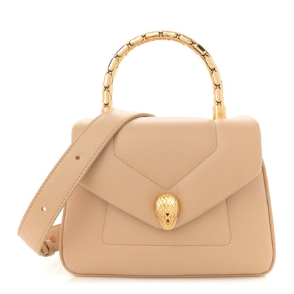 Bulgari Calfskin Serpenti Reverse Top Handle Sahara Amber 1 of 10