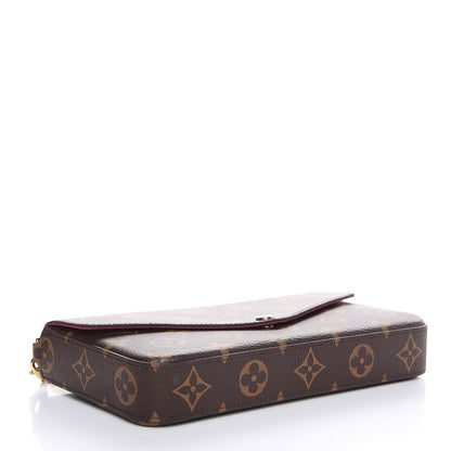 Louis Vuitton Monogram Pochette Felicie Chain Wallet Fuchsia 4 of 9