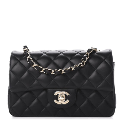Chanel Lambskin Quilted Mini Rectangular Flap Black 1 of 11