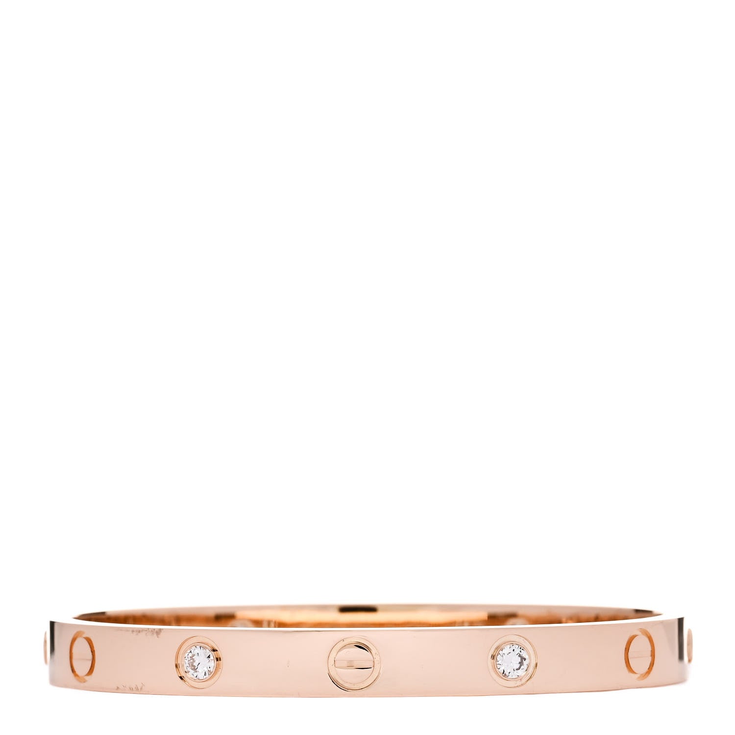 Cartier 18K Pink Gold 4 Diamond LOVE Bracelet 16 1 of 9