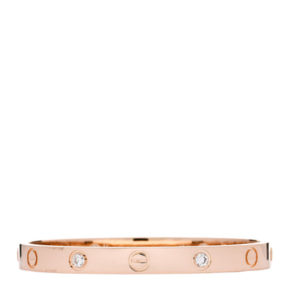Cartier 18K Pink Gold 4 Diamond LOVE Bracelet 16 1 of 9