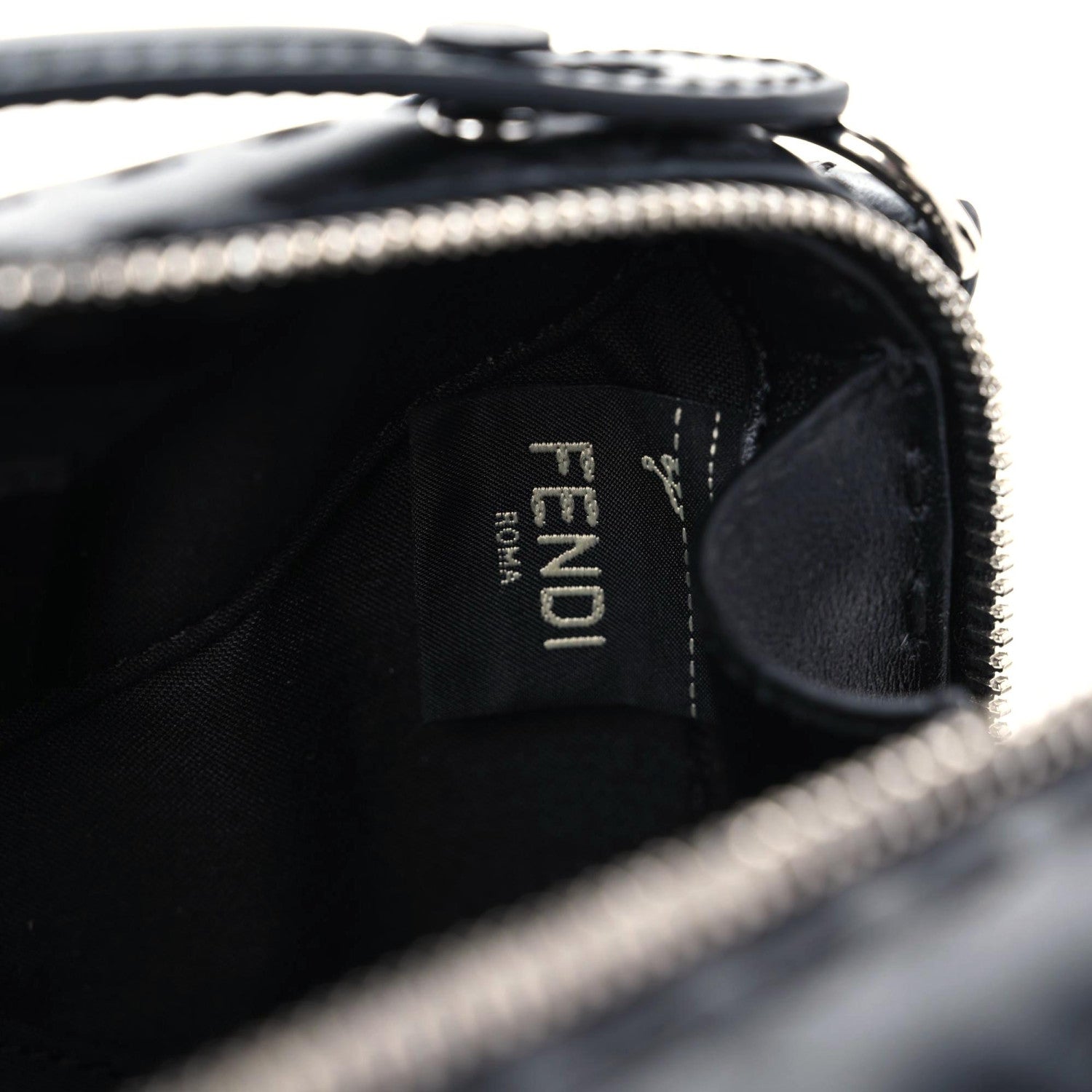 Fendi Recycled Fabric Jacquard Vitello Astro FF 1974 Mini Suitcase Bag Asfalto Black 10 of 11