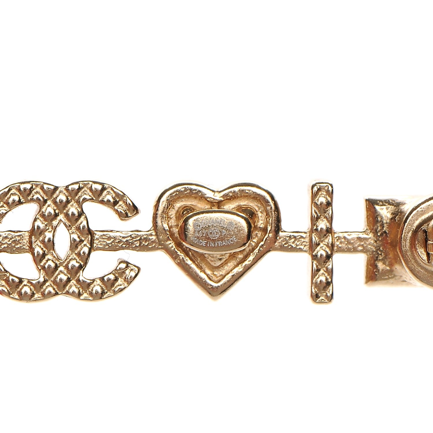Chanel Enamel Pearl I Heart CC Brooch Gold 5 of 5