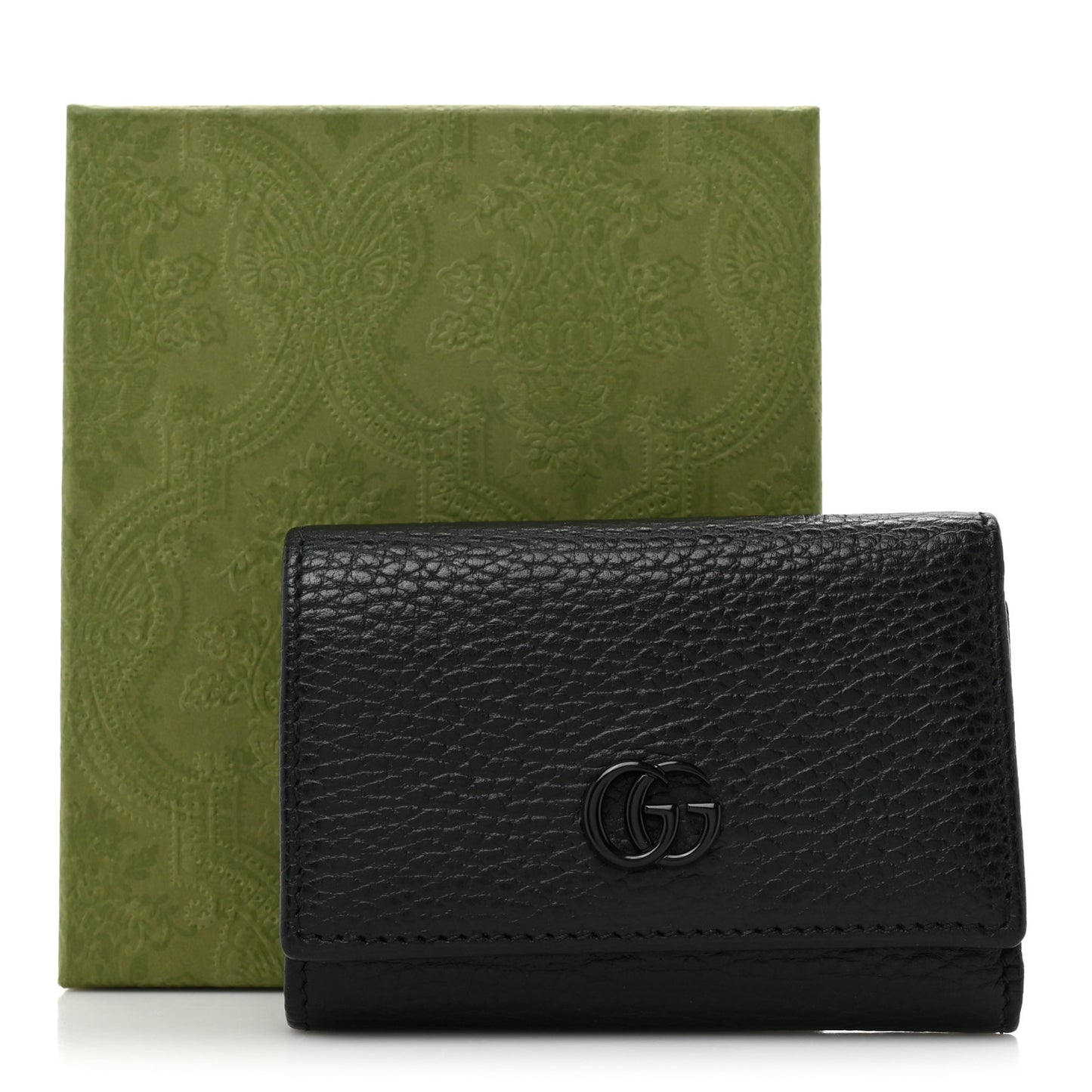 Dollar Calfskin Enamel Monochrome Medium GG Marmont Wallet