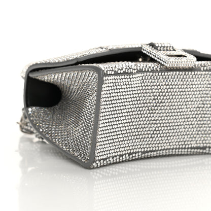 Balenciaga Strass Suede Hourglass Top Handle Bag XS Smoke Grey Crystal 10 of 13