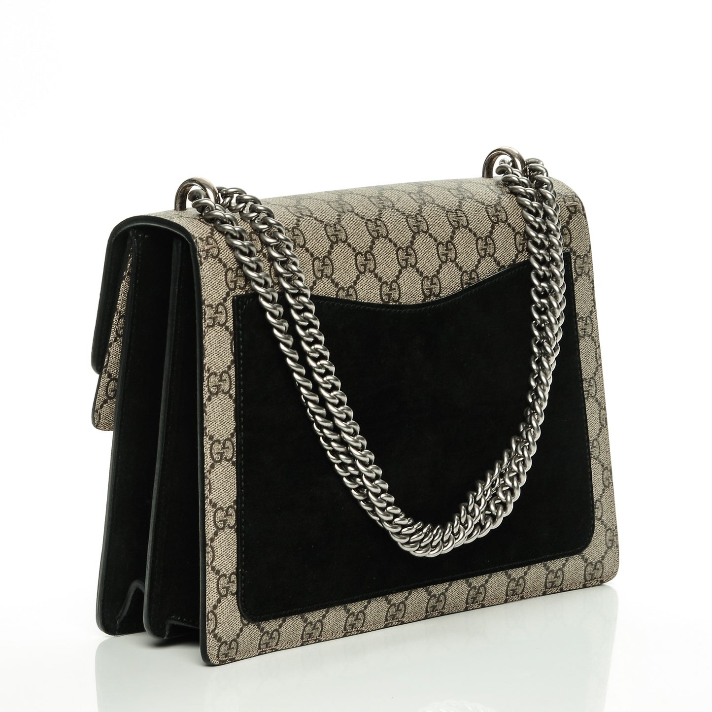 GG Supreme Monogram Medium Dionysus Shoulder Bag Black