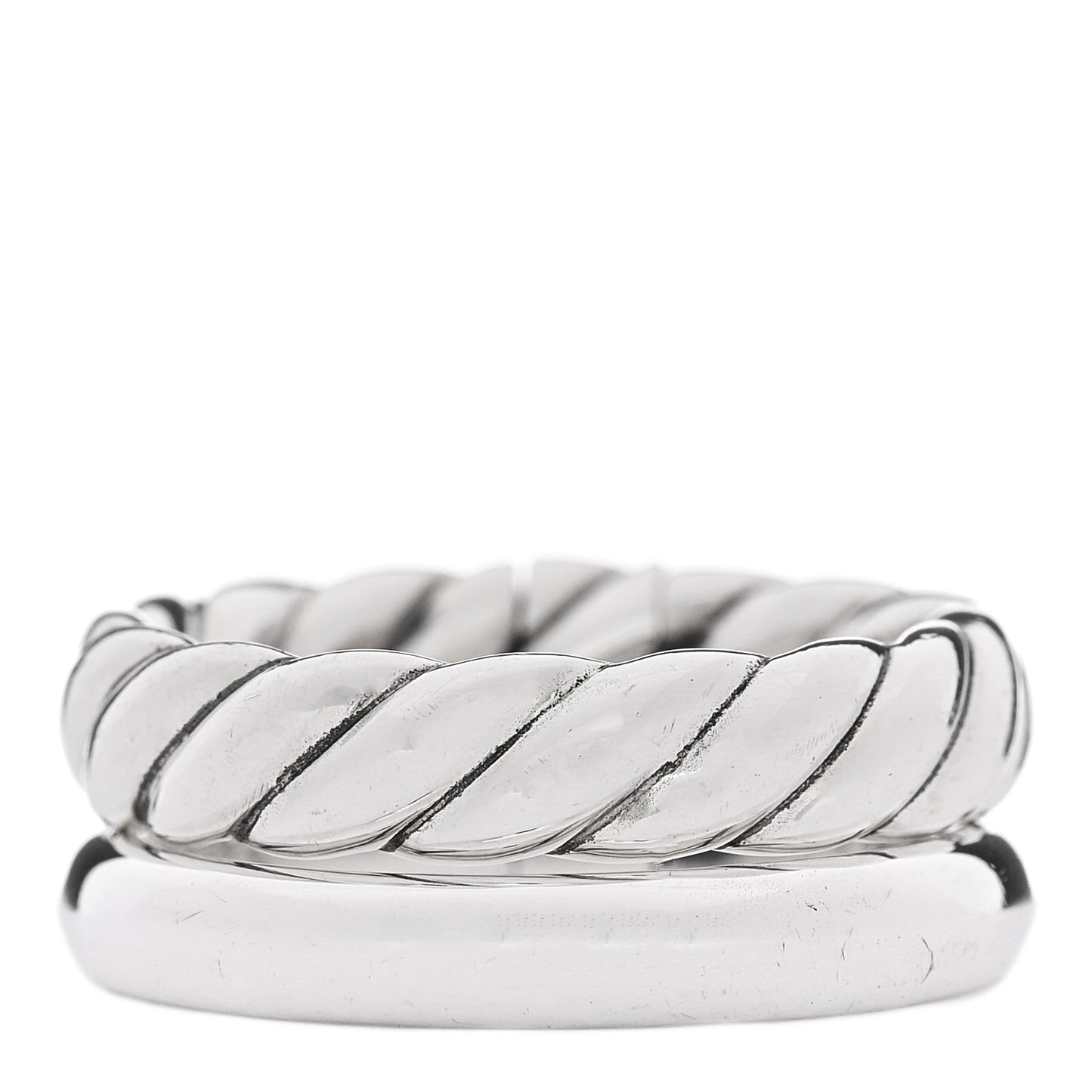 Sterling Silver 8mm Mercer Two Row Ring 50 5.25
